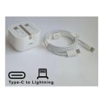 iPhone Fast Charger USB-C Power Adapter and Lightning Cable - white
