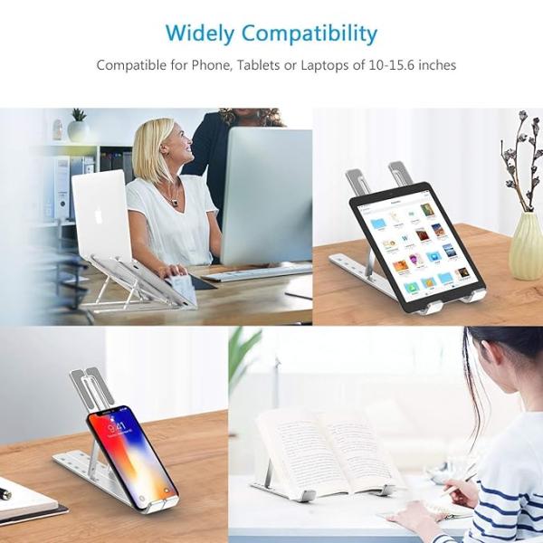 NB Aluminum Alloy Laptop & Tablet Stand -Silver
